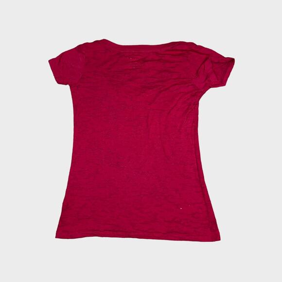 OU Vintage Y2K Red River Showdown Burnout Shirt | Medium | Fitted V-Neck Tee - Picture 2 of 5